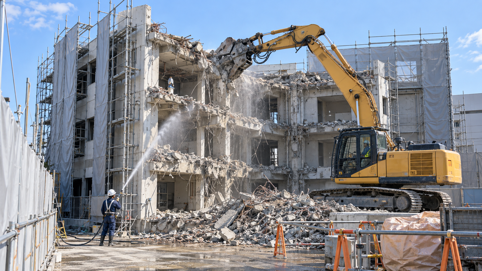 RC造建物の解体現場
